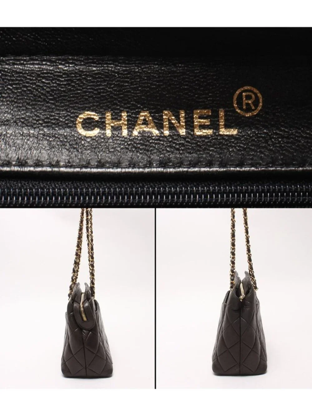 Chanel Chain Shoulder Bag Lambskin Gold Quilted